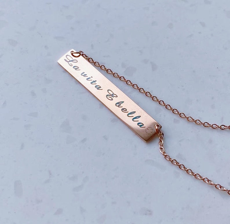 Custom Gold Bar Necklace,Silver Bar Necklace,Bar Necklace for Women,Name Necklace for Mom,Mother/'s Day Gift