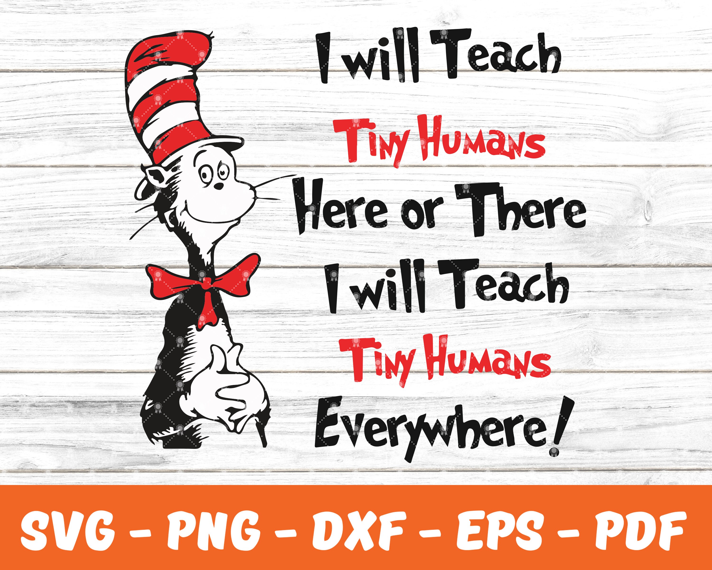 Dr Seuss Svg Dr Seuss Teacher SVG Cut File I Will Teach svg | Etsy