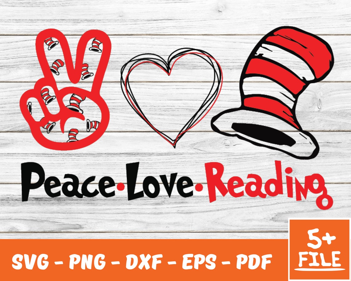 Peace Love Reading SvgRead Svg Dr Seuss SvgCut File Files | Etsy