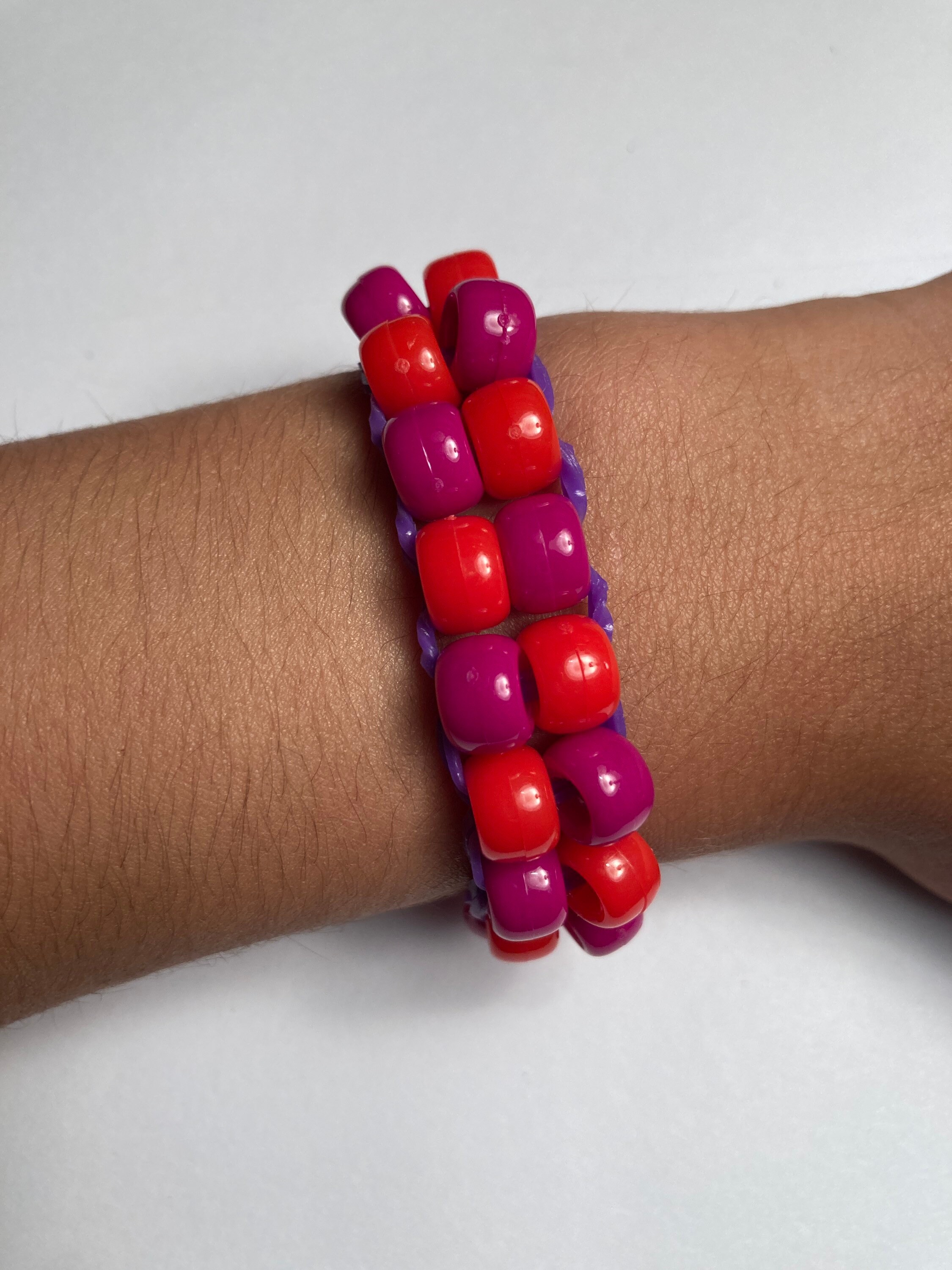 Double bead and rubber band bracelet Etsy
