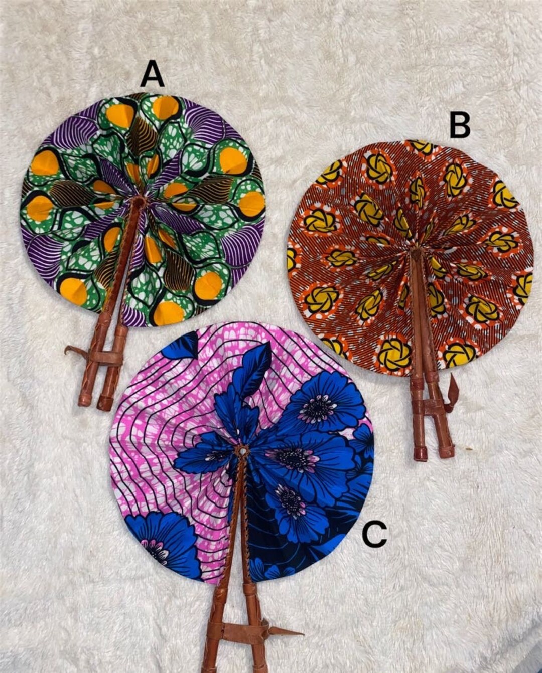 African Ankara Hand Fans Etsy