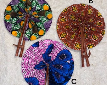 African Ankara Hand Fans