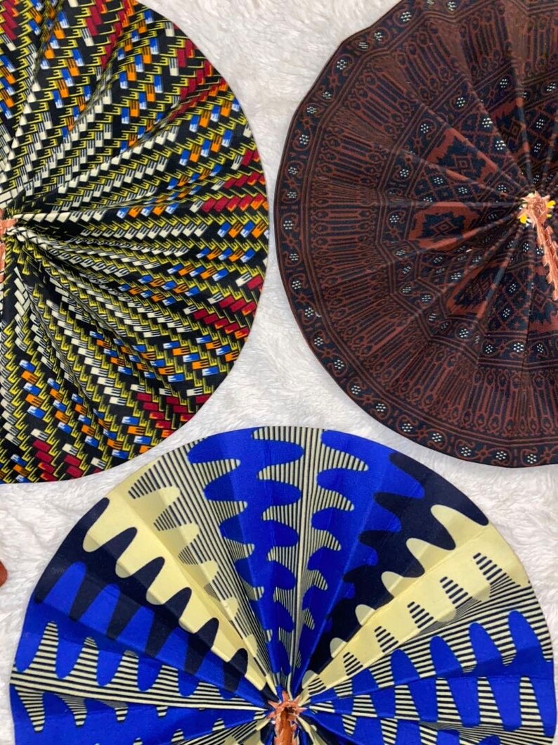 African Ankara Hand Fans Etsy