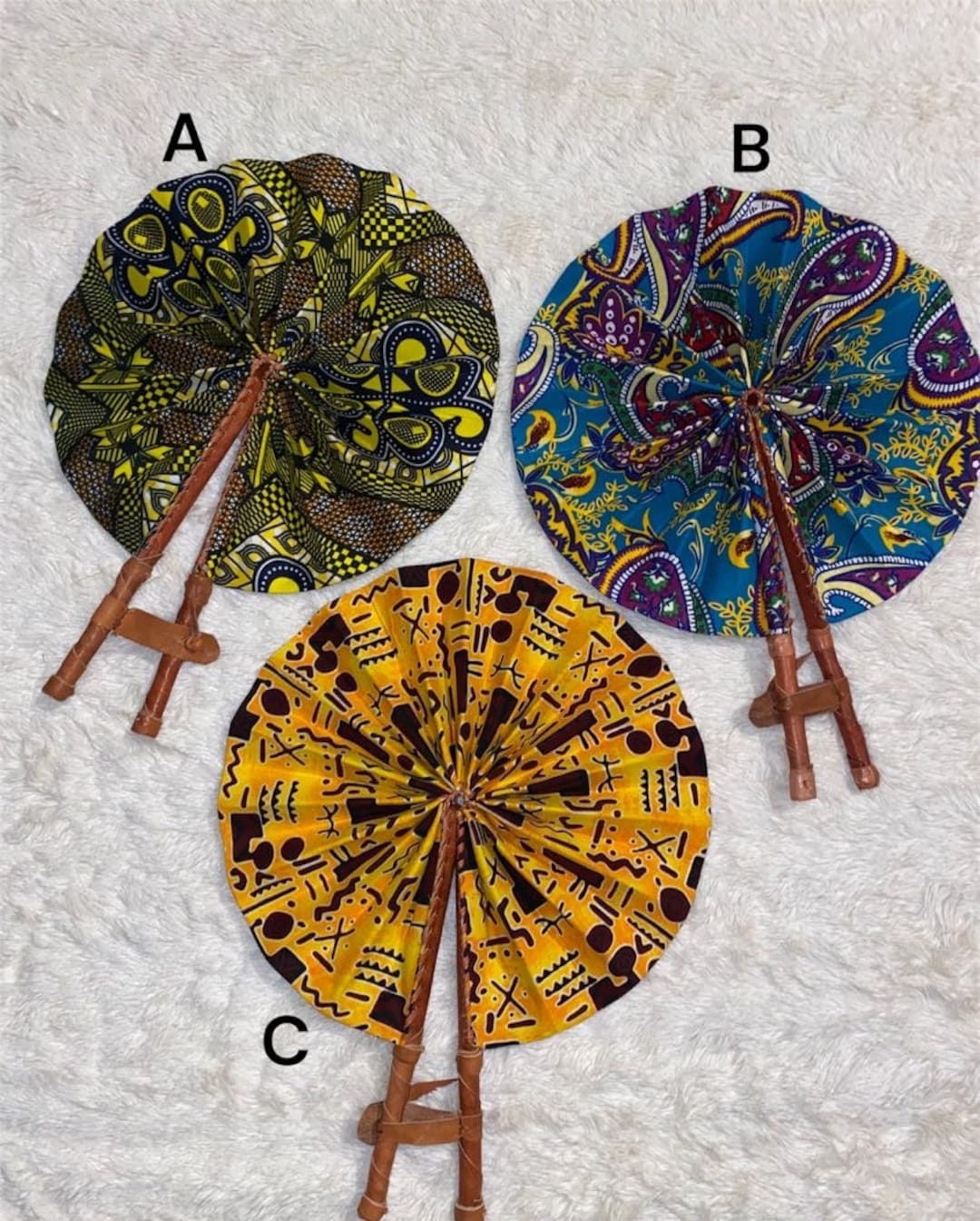 African Ankara Hand Fans Etsy