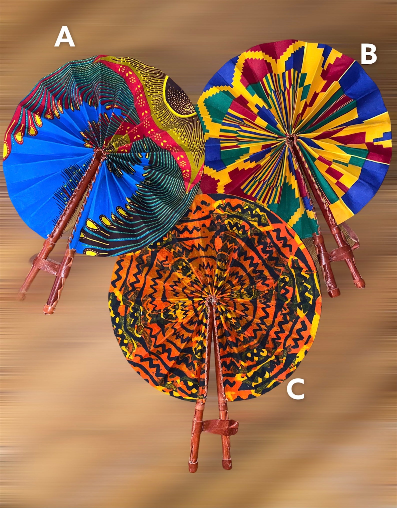 African Ankara Hand Fans Etsy