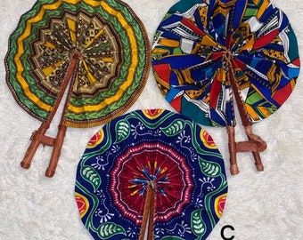 African Ankara Hand Fans
