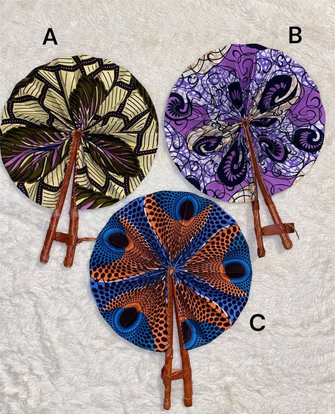 African Ankara Hand Fans Etsy