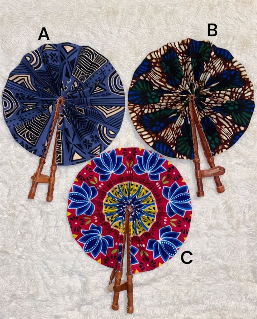 African Ankara Hand Fans Etsy