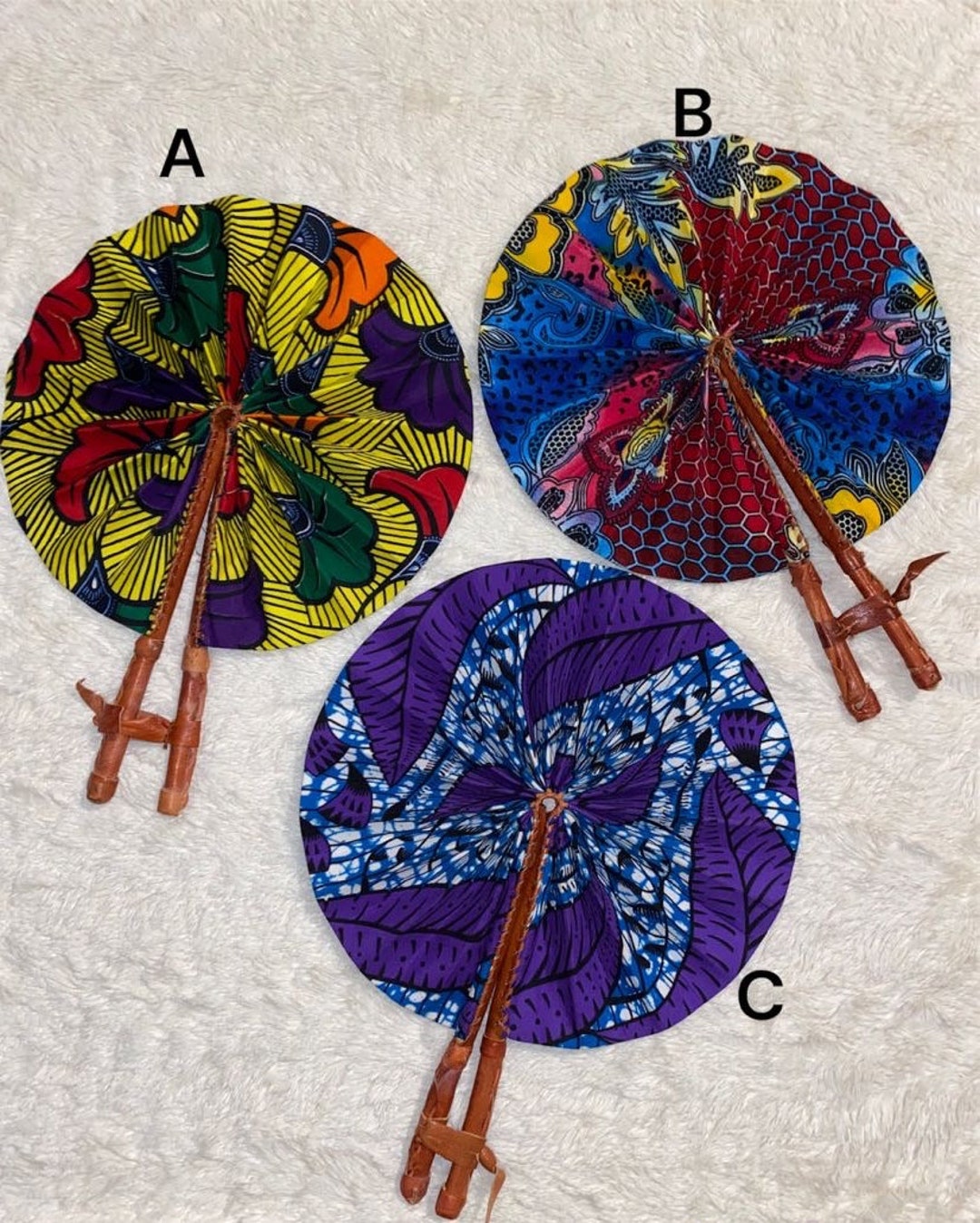 African Ankara Hand Fans Etsy