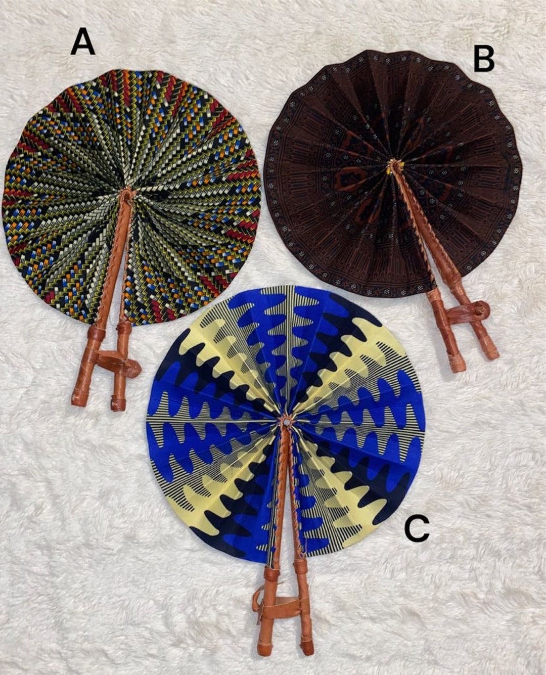 African Ankara Hand Fans Etsy