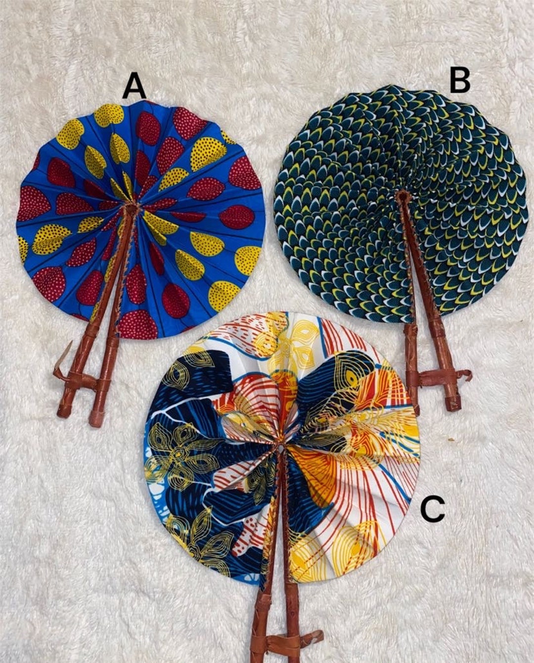 African Ankara Hand Fans Etsy