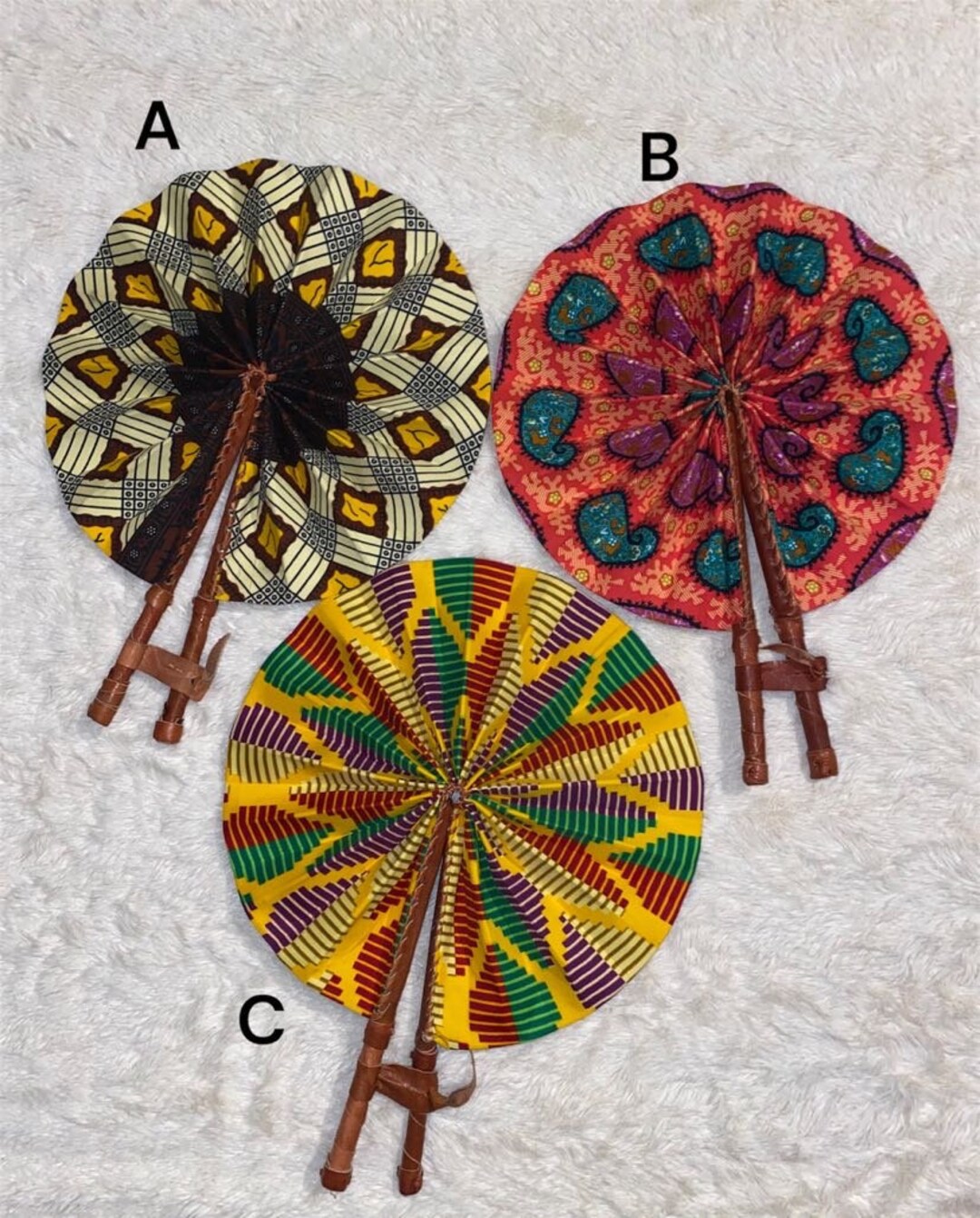 African Ankara Hand Fans Etsy