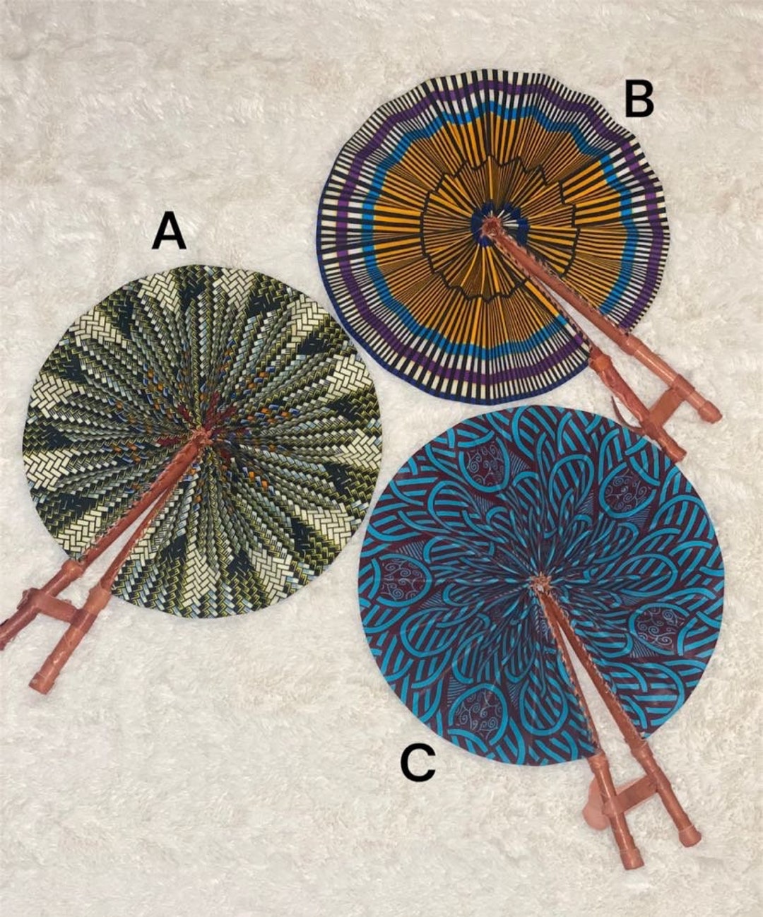 African Ankara Hand Fans Etsy