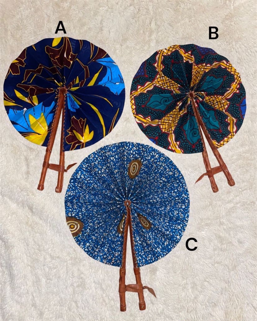 African Ankara Hand Fans Etsy