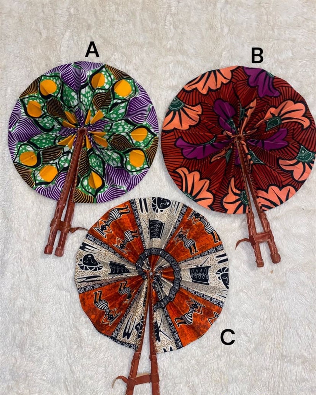 African Ankara Hand Fans Etsy