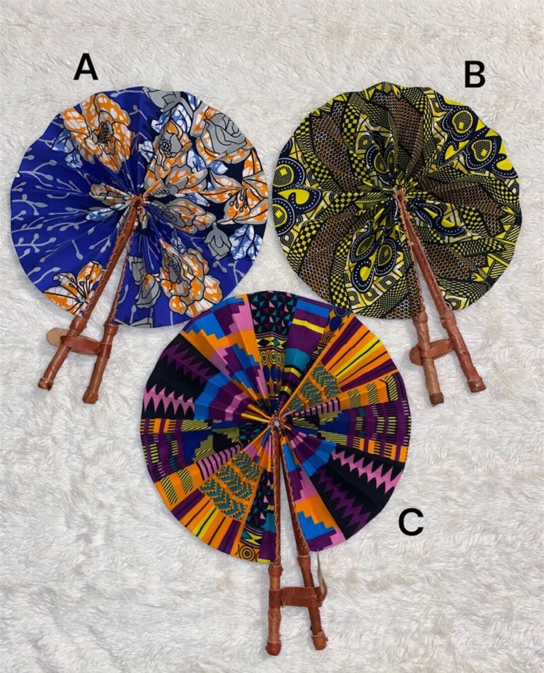 African Ankara Hand Fans Etsy