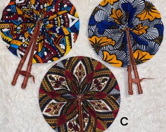 African Ankara Hand Fans