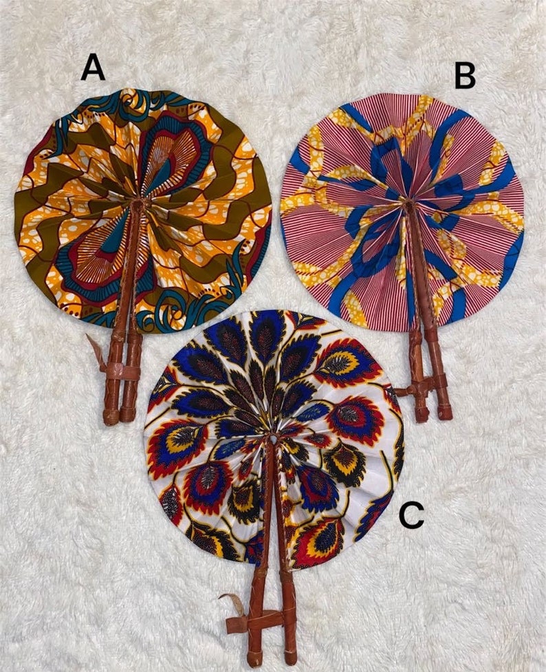 African Ankara Hand Fans - Etsy