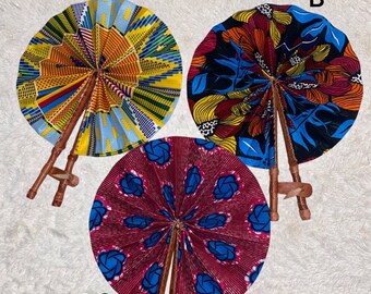 African Ankara Hand Fans