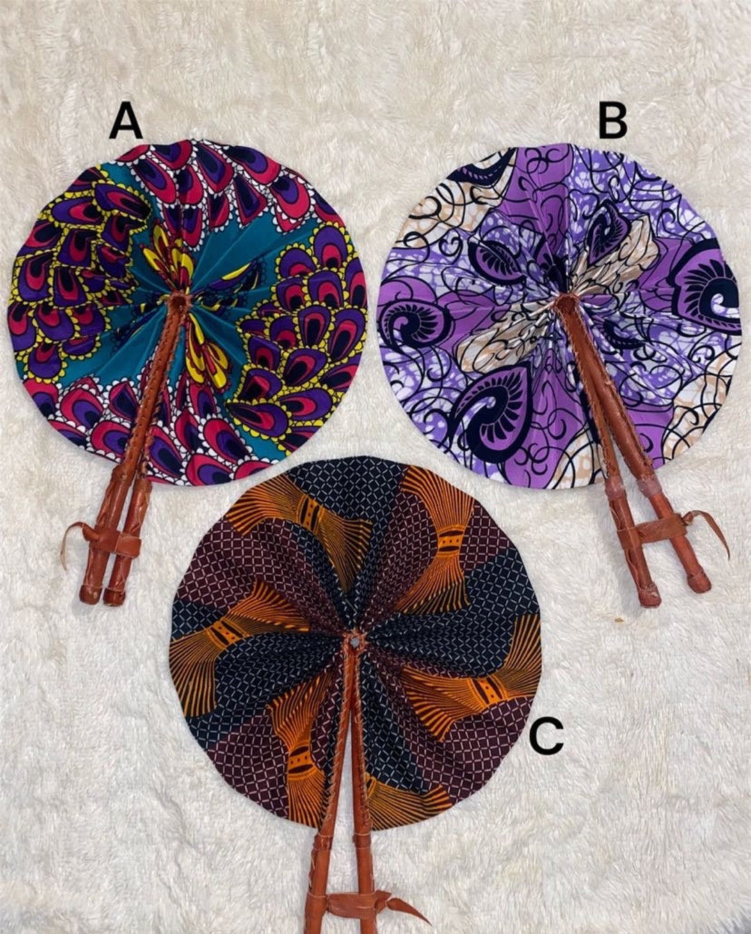 African Ankara Hand Fans Etsy