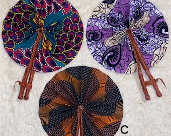 African Ankara Hand Fans