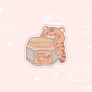 Tiger Balm Vinyl Sticker | Cute Tiger Asian Ointment Medicine Jar | Year of the Tiger | | Tiger Bite | Journal Notebook Laptop Phone Case