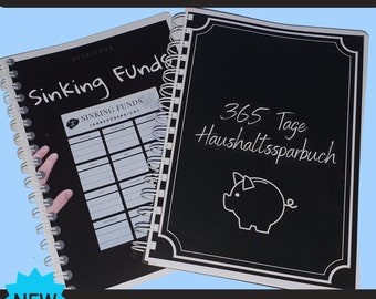 Household book A5 for 365 days and sinking funds finance tracker I bundle offer for successful financial planning - both in A5 format