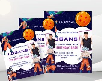 Anime Warrior Birthday Invitation: Super Saiyan Party Template (Digital Download)
