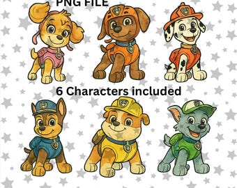 Kids Puppy Party SVG Bundle | Cartoon Dog Clipart | PNG PDF Cricut Files | Digital Files