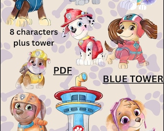 Cartoon Rescue Puppy SVG PNG PDF | Puppy Party Clipart & Stickers | Cricut Files | Digital Files