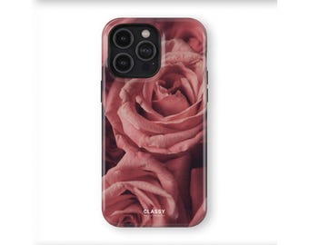 Light Pink Roses Tough Case | IPhone X XS XR 8 11 12 13 14 15 16 Pro Max Mini and Samsung S10 S20 S21 S22 S23 S24 Pixel 9