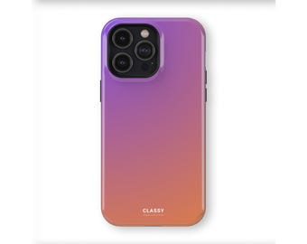 Purple and Orange Ombre Tough Case | IPhone X XS XR 8 11 12 13 14 15 16 Pro Max Mini and Samsung S10 S20 S21 S22 S23 S24 Pixel 9