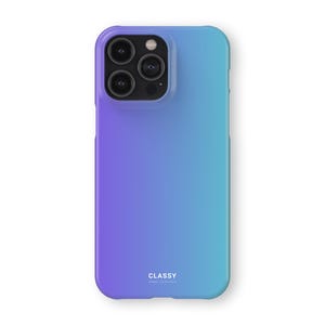 Blauwe ombre klikhoes | Geschikt voor iPhone X XS XR 8 11 12 13 14 15 16 Pro Max Mini Samsung S10 S20 S21 S22 S23 S24 Ultra Plus en Pixel 9