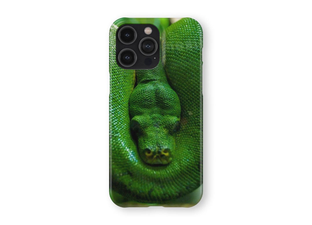 Snake Phone Protector Green Snake Phone Case | Vivid Reptile Design Hardshell Snap Cover - Etsy