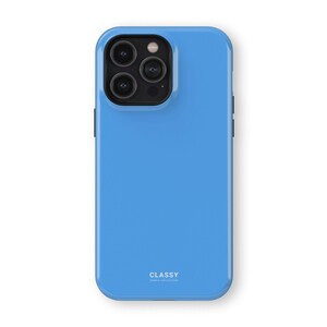 Light Blue Tough Phone Case | fits IPhone X XS XR 8 11 12 13 Pro Max Mini and Samsung S10 S20 S21 S22 S23 and Pixel 6 and 5 G
