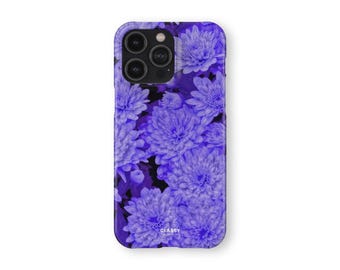 Purple Flowers Snap Case | fits IPhone XR XS X 7 8 11 12 13 14 15 16 Pro Max Mini and Samsung S10 S20 S21 S22 Ultra Plus FE Pixel 5G