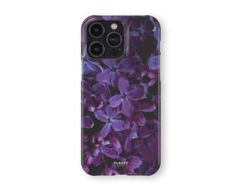 Purple Flower Art Snap Case | fits IPhone XR XS X 7 8 11 12 13 14 15 16 Pro Max Mini and Samsung S10 S20 S21 S22 Ultra Plus FE Pixel 5G
