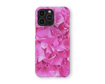 Pink Flowers Snap Case | fits IPhone XR XS X 7 8 11 12 13 14 15 16 Pro Max Mini and Samsung S10 S20 S21 S22 Ultra Plus FE and Pixel 5 5G