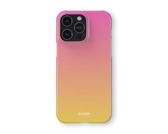 Pink and Yellow Ombre Snap Case | fits IPhone X XS XR 8 11 12 13 14 15 16 Pro Max Mini Samsung S10 S20 S21 S22 S23 S24 Ultra Plus & Pixel 9