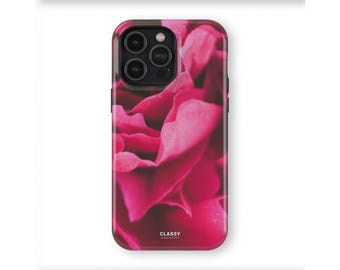Rose Pink Flower Tough Case | fits IPhone X XS XR 8 11 12 13 14 15 16 Pro Max Mini and Samsung S10 S20 S21 S22 S23 and Pixel 9