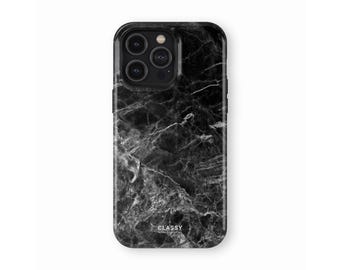 Black Marble Tough Phone Case | Impact Resistant, Dual Layer Hardshell Tough Case