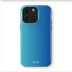 Stevige hoes hemelsblauw ombre | IPhone X XS XR 8 11 12 13 14 15 16 Pro Max Mini en Samsung S10 S20 S21 S22 S23 S24 Pixel 9