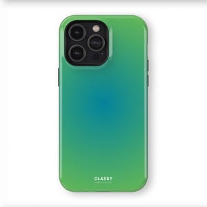 Groen en blauw ombre-hoesje | IPhone X XS XR 8 11 12 13 14 15 16 Pro Max Mini en Samsung S10 S20 S21 S22 S23 S24 Pixel 9
