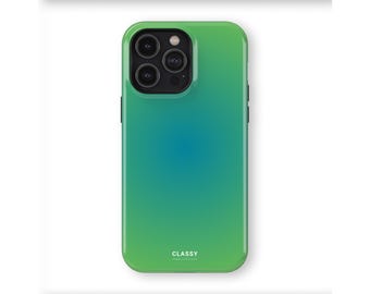 Green and Blue Ombre Tough Case | IPhone X XS XR 8 11 12 13 14 15 16 Pro Max Mini and Samsung S10 S20 S21 S22 S23 S24 Pixel 9