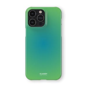 Blauw en groen ombre-hoesje | Geschikt voor iPhone X XS XR 8 11 12 13 14 15 16 Pro Max Mini Samsung S10 S20 S21 S22 S23 S24 Ultra Plus en Pixel 9
