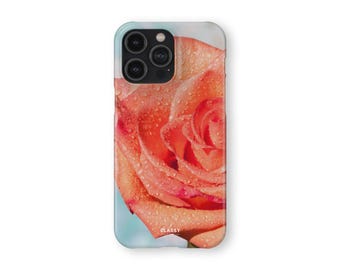 Blue and Orange Flowers Snap Case | fits IPhone XR XS X 7 8 11 12 13 14 15 16 Pro Max Mini and Samsung S10 S20 S21 S22 Ultra Plus FE Pixel5G