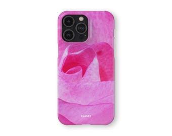 Pink Flower Snap Case | fits IPhone XR XS X 7 8 11 12 13 14 15 16 Pro Max Mini and Samsung S10 S20 S21 S22 Ultra Plus FE and Pixel 5 5G