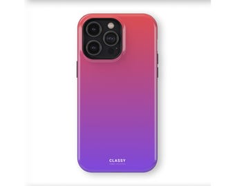 Pink and Purple Ombre Tough Case | IPhone X XS XR 8 11 12 13 14 15 16 Pro Max Mini and Samsung S10 S20 S21 S22 S23 S24 Pixel 9