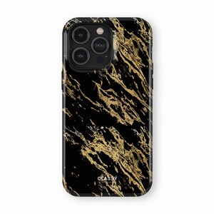 Gold and Black Sprinkles Tough Phone Case | fits IPhone X XS XR 8 11 12 13 Pro Max Mini Samsung S10 S20 S21 S22 S23 Ultra Plus and Pixel 5