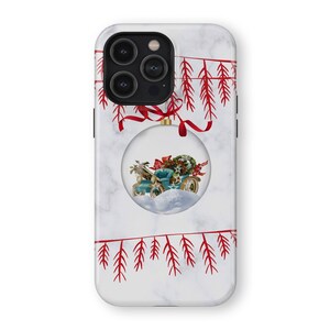 Christmas | Tough Case with Snow Sphere | fits IPhone X XS XR 8 11 12 13 14 15 Pro Max Mini Samsung S10 S20 S21 S22 S23 Google Pixel 5 G 6